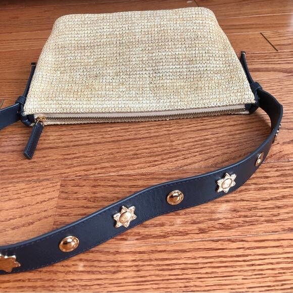 Madewell The Sun Medallion Straw Raffia
Tan Blue Shoulder Bag NWT - Picture 8 of 11